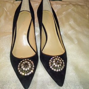 Ann Taylor Jeweled Black point toe heels
